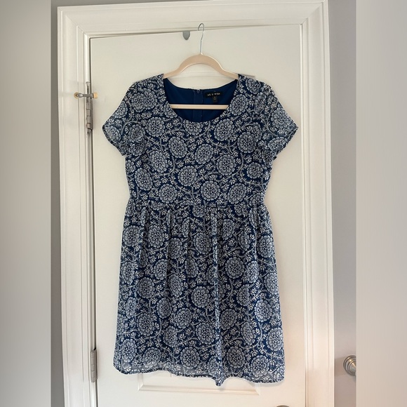 As U Wish Dresses & Skirts - Blue floral, babydoll dress